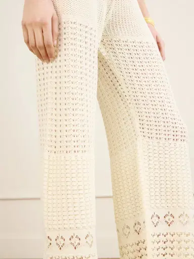 Eres Embleme Crochet-knit Straight-leg Pants | Thumbnail 5 Eres Embleme Crochet-knit Straight-leg Pants | Thumbnail 5