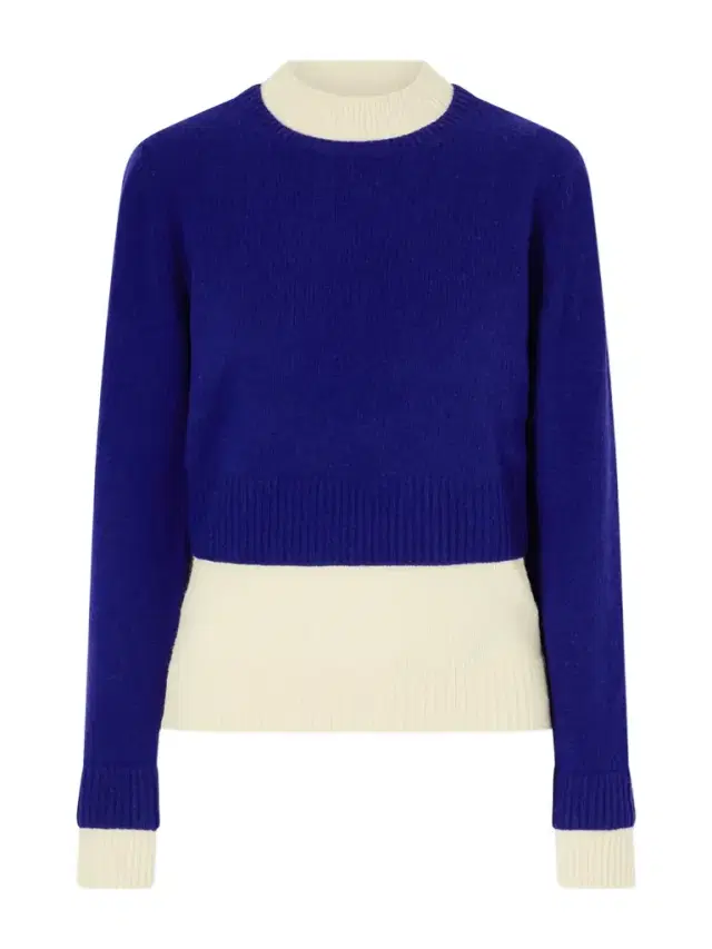 Two-tone Layered Wool-blend Sweater