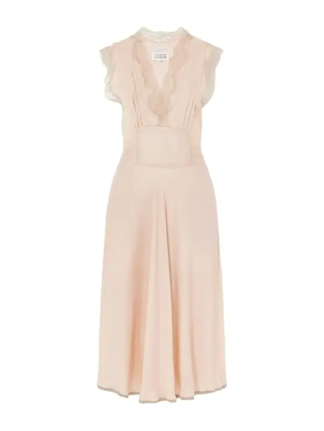 Lace-trimmed Satin Midi Dress