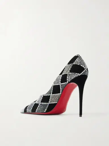 Christian Louboutin Doria 100 Crystal-embellished Suede Pumps | Thumbnail 3 Christian Louboutin Doria 100 Crystal-embellished Suede Pumps | Thumbnail 3