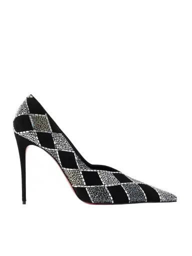 Christian Louboutin Doria 100 Crystal-embellished Suede Pumps | Thumbnail 1 Christian Louboutin Doria 100 Crystal-embellished Suede Pumps | Thumbnail 1