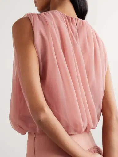 Abadia Gathered Chiffon Top | Thumbnail 3 Abadia Gathered Chiffon Top | Thumbnail 3