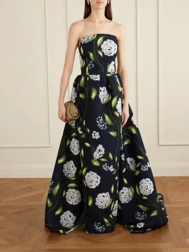 Oscar de la Renta Floral-print Twill Gown | Thumbnail 2 Oscar de la Renta Floral-print Twill Gown | Thumbnail 2