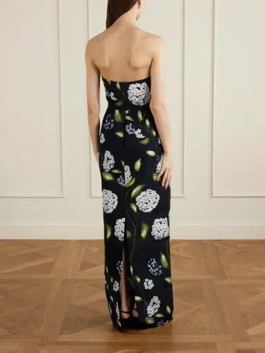 Oscar de la Renta Floral-print Twill Gown | Thumbnail 4 Oscar de la Renta Floral-print Twill Gown | Thumbnail 4
