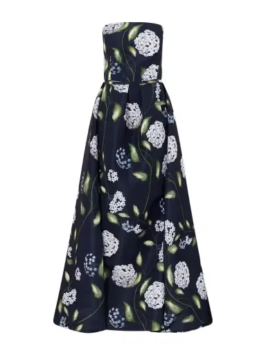 Oscar de la Renta Floral-print Twill Gown | Thumbnail 1 Oscar de la Renta Floral-print Twill Gown | Thumbnail 1
