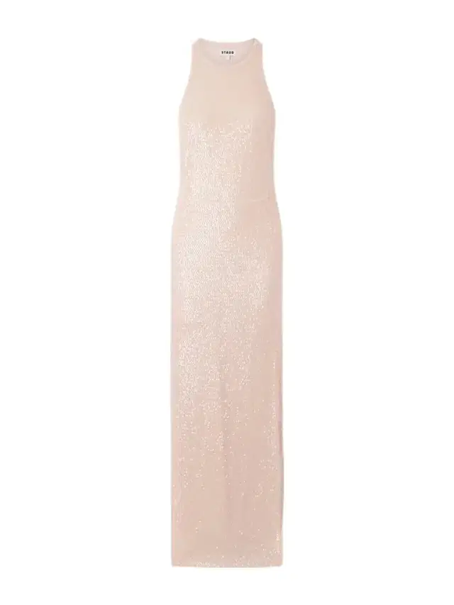 Bree Sequined Tulle Halterneck Midi Dress