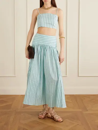 Staud Federico Cropped Striped Cotton-blend Top | Thumbnail 2