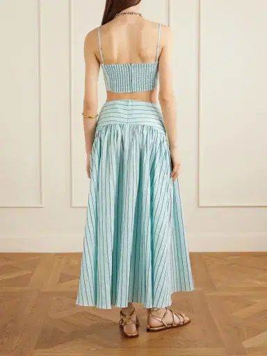 Staud Federico Cropped Striped Cotton-blend Top | Thumbnail 3
