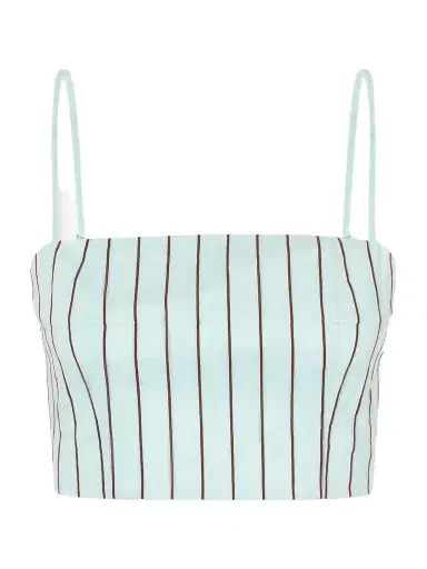 Staud Federico Cropped Striped Cotton-blend Top | Thumbnail 1
