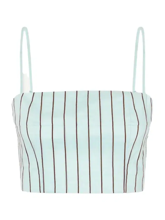 Federico Cropped Striped Cotton-blend Top