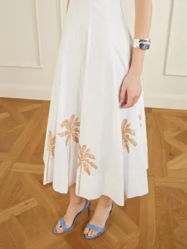 Staud Wells Pleated Printed Cotton-blend Poplin Midi Dress | Thumbnail 4 Staud Wells Pleated Printed Cotton-blend Poplin Midi Dress | Thumbnail 4