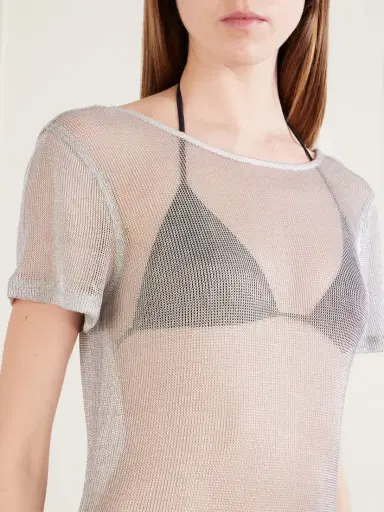 Staud Zinc Metallic Knitted Cover-up | Thumbnail 4 Staud Zinc Metallic Knitted Cover-up | Thumbnail 4