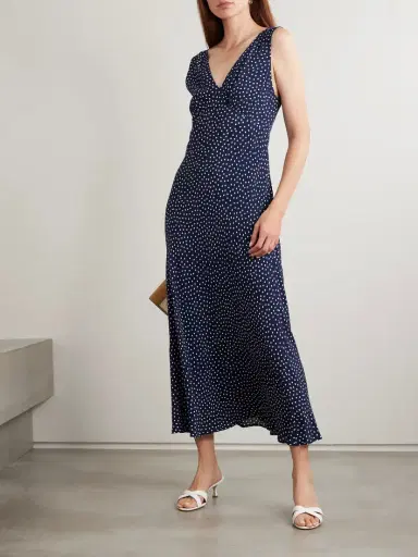 Rixo Sandrine Polka-dot Crepe Midi Dress | Thumbnail 2 Rixo Sandrine Polka-dot Crepe Midi Dress | Thumbnail 2