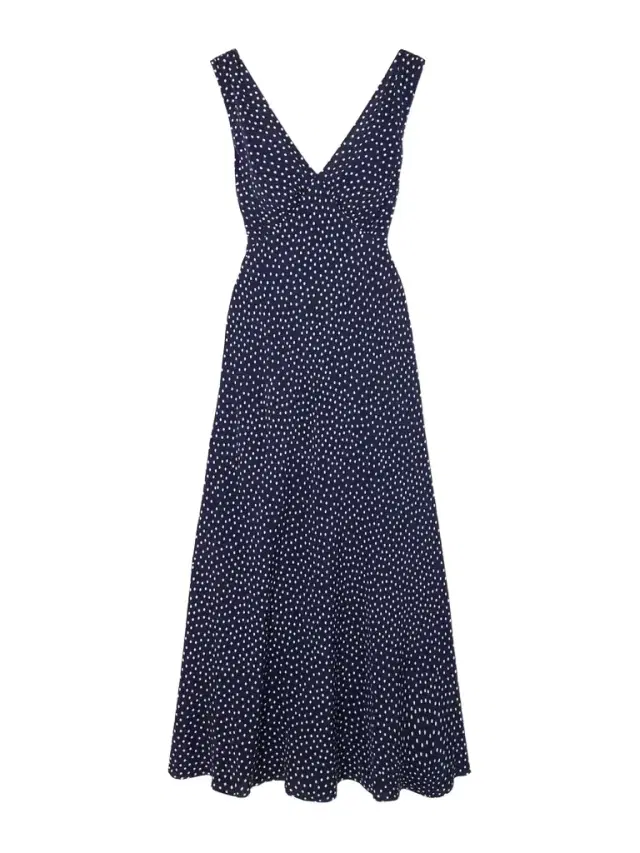 Sandrine Polka-dot Crepe Midi Dress Sandrine Polka-dot Crepe Midi Dress