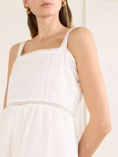 Faithfull Emilia Lace-trimmed Cotton Playsuit | Thumbnail 4