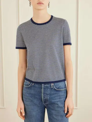 Nili Lotan Linka Striped Cashmere T-shirt | Thumbnail 3 Nili Lotan Linka Striped Cashmere T-shirt | Thumbnail 3