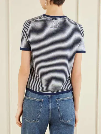 Nili Lotan Linka Striped Cashmere T-shirt | Thumbnail 4 Nili Lotan Linka Striped Cashmere T-shirt | Thumbnail 4