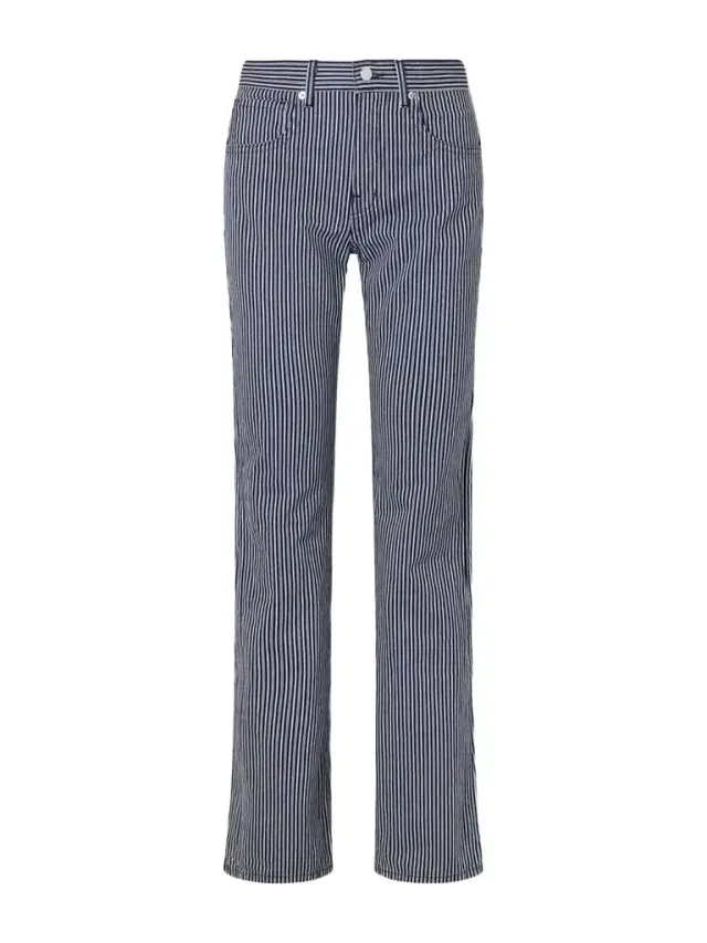 Celia Striped Straight-leg Jeans