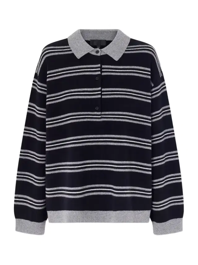 Galvez Striped Cashmere Polo Sweater