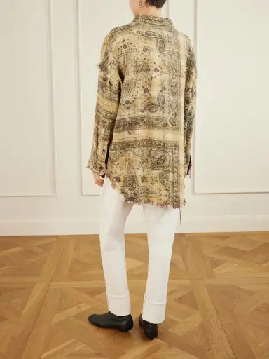 R13 Frayed Printed Cotton Shirt | Thumbnail 4 R13 Frayed Printed Cotton Shirt | Thumbnail 4