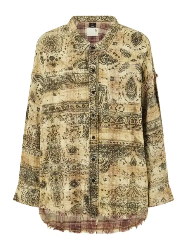 Frayed Printed Cotton Shirt