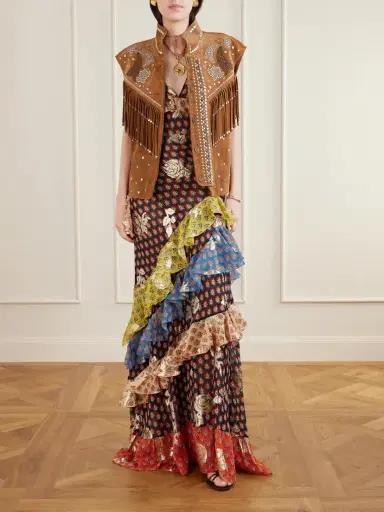Etro Ruffled Tiered Printed Metallic Fil-coupé Silk-chiffon Maxi Dress | Thumbnail 6 Etro Ruffled Tiered Printed Metallic Fil-coupé Silk-chiffon Maxi Dress | Thumbnail 6