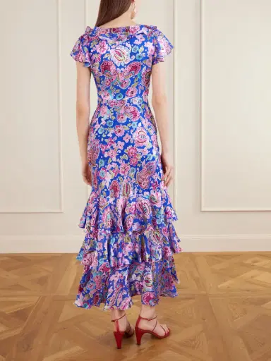 Rixo Amelle Tiered Floral-print Devoré Maxi Dress | Thumbnail 3 Rixo Amelle Tiered Floral-print Devoré Maxi Dress | Thumbnail 3