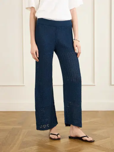 Eres Emblème Crocheted Cotton-blend Straight-leg Pants | Thumbnail 3 Eres Emblème Crocheted Cotton-blend Straight-leg Pants | Thumbnail 3