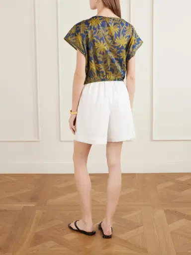 Eres Crocodile Embellished Printed Cotton-voile Blouse | Thumbnail 3 Eres Crocodile Embellished Printed Cotton-voile Blouse | Thumbnail 3