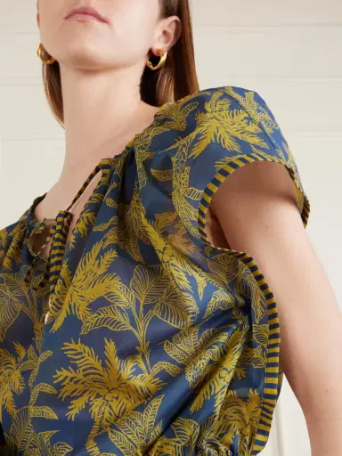 Eres Crocodile Embellished Printed Cotton-voile Blouse | Thumbnail 4 Eres Crocodile Embellished Printed Cotton-voile Blouse | Thumbnail 4