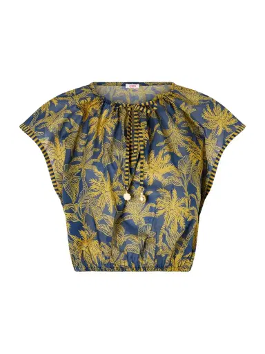 Eres Crocodile Embellished Printed Cotton-voile Blouse | Thumbnail 1 Eres Crocodile Embellished Printed Cotton-voile Blouse | Thumbnail 1