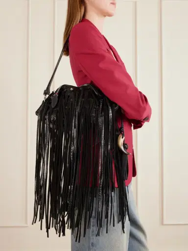 Alexander McQueen Manta Tasseled Croc-effect Leather Shoulder Bag | Thumbnail 2 Alexander McQueen Manta Tasseled Croc-effect Leather Shoulder Bag | Thumbnail 2