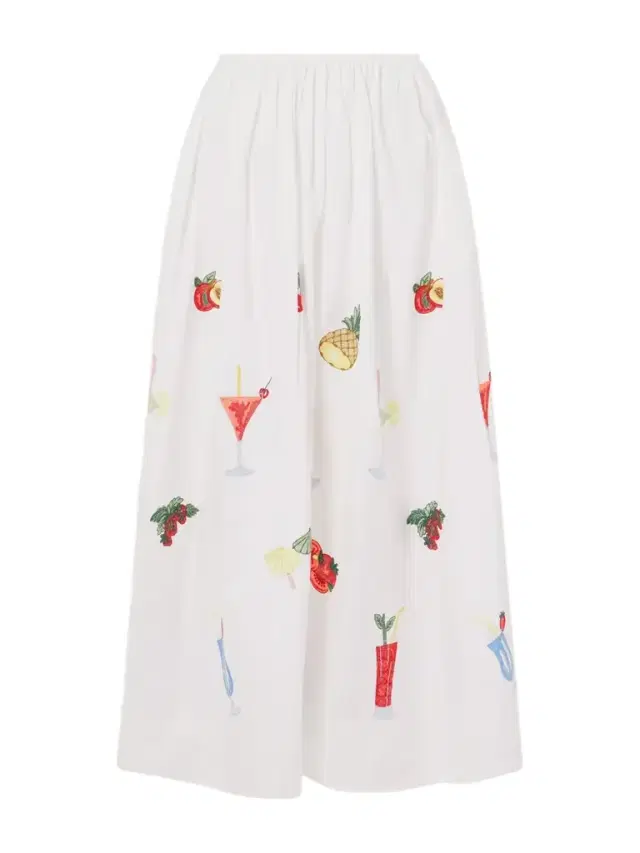 Talamone Pleated Embroidered Cotton-poplin Maxi Skirt