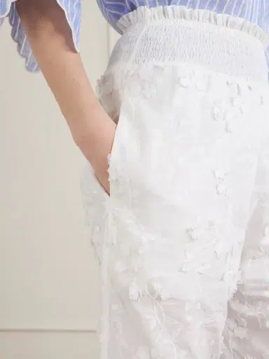 Loretta Caponi Speranza Embroidered Fil-coupé Cotton Straight-leg Pants | Thumbnail 5