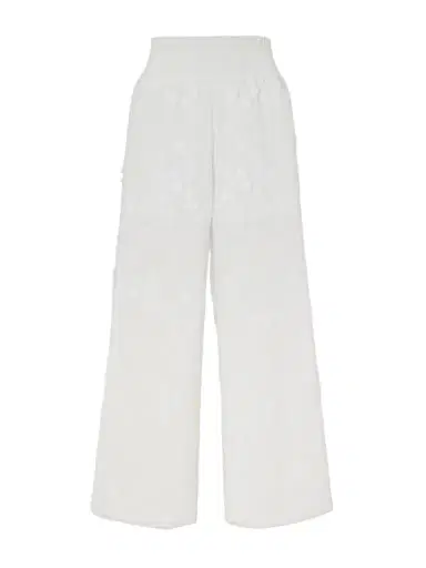 Loretta Caponi Speranza Embroidered Fil-coupé Cotton Straight-leg Pants | Thumbnail 1