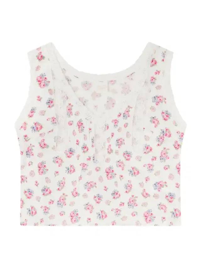 Simona Lace-trimmed Floral-print Cotton Top