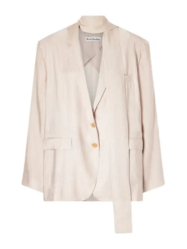 Oversized Scarf-detailed Checked Twill Blazer