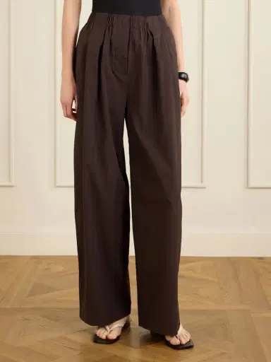St. Agni Pleated Cotton-blend Poplin Wide-leg Pants | Thumbnail 3 St. Agni Pleated Cotton-blend Poplin Wide-leg Pants | Thumbnail 3