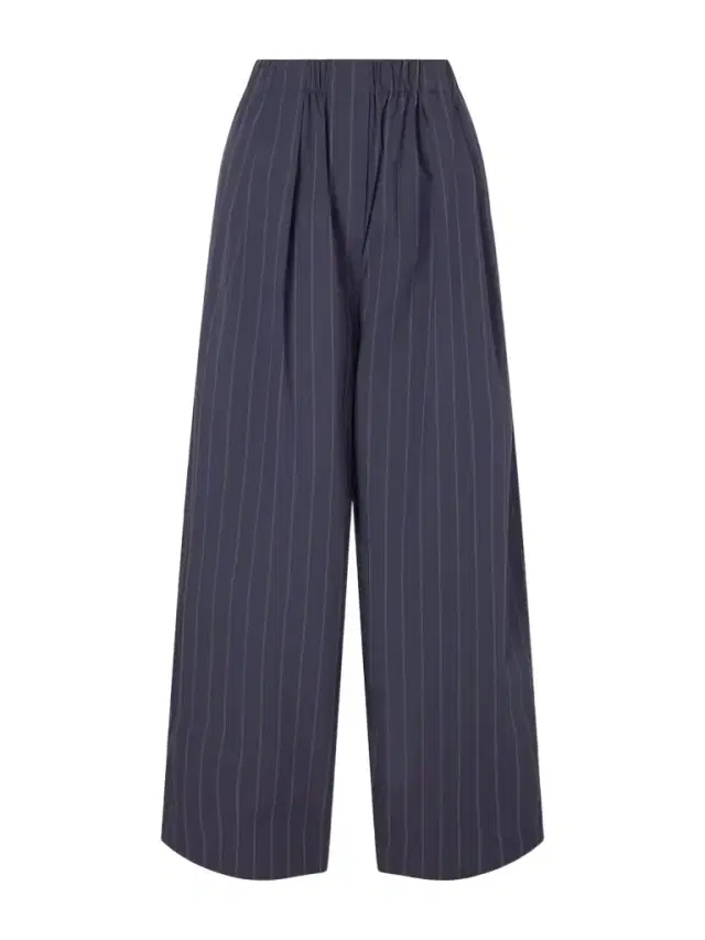 Pleated Pinstriped Cotton-blend Wide-leg Pants