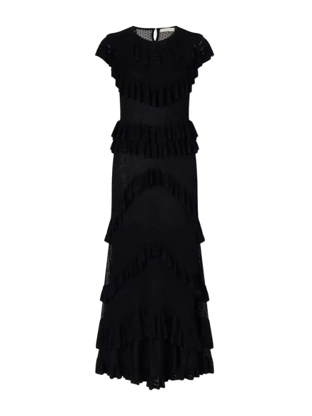 Magnolia Ruffled Crocheted Midi Dress