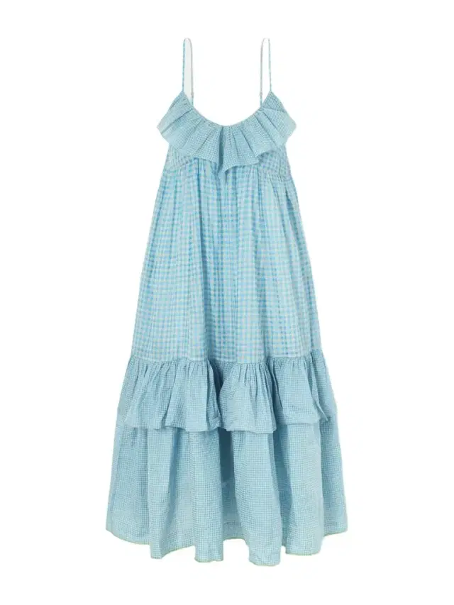 Eka Teek Ruffled Tiered Checkered Cotton Silk Dress