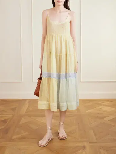 Eka Ikumi Tiered Printed Cotton- Kota Midi Dress | Thumbnail 2 Eka Ikumi Tiered Printed Cotton- Kota Midi Dress | Thumbnail 2