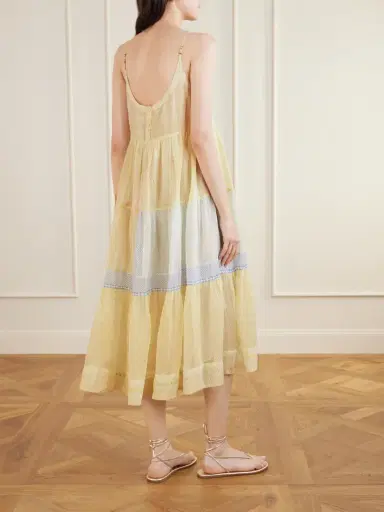 Eka Ikumi Tiered Printed Cotton- Kota Midi Dress | Thumbnail 3 Eka Ikumi Tiered Printed Cotton- Kota Midi Dress | Thumbnail 3