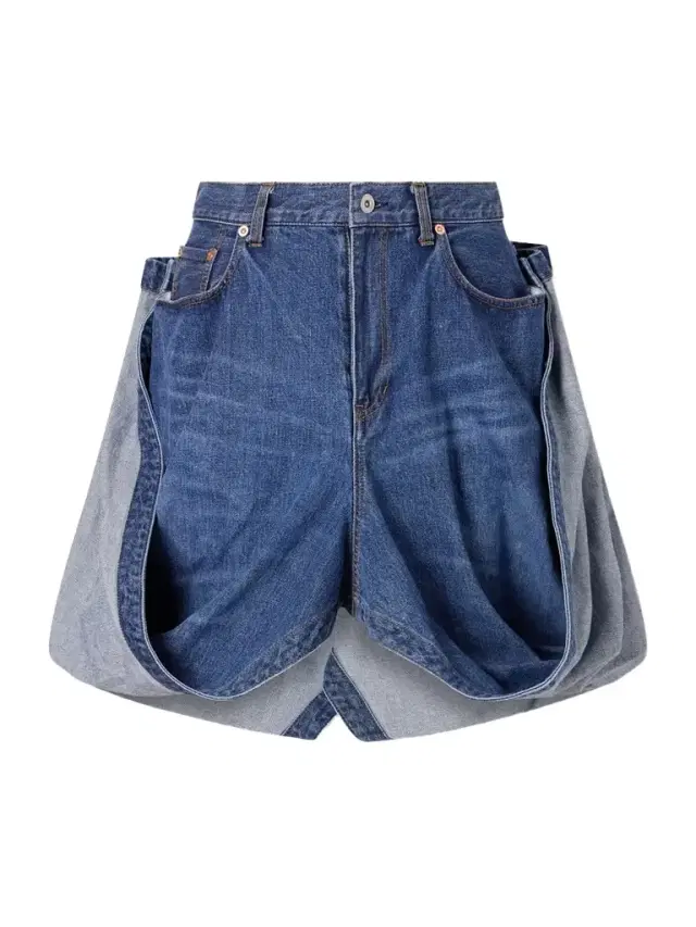 Folded Denim Skirt