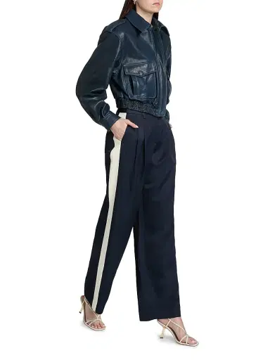 Simkhai Women's Roland Leather Crop Jacket | Thumbnail 2 Simkhai Women's Roland Leather Crop Jacket | Thumbnail 2