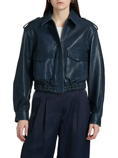 Simkhai Women's Roland Leather Crop Jacket | Thumbnail 3 Simkhai Women's Roland Leather Crop Jacket | Thumbnail 3