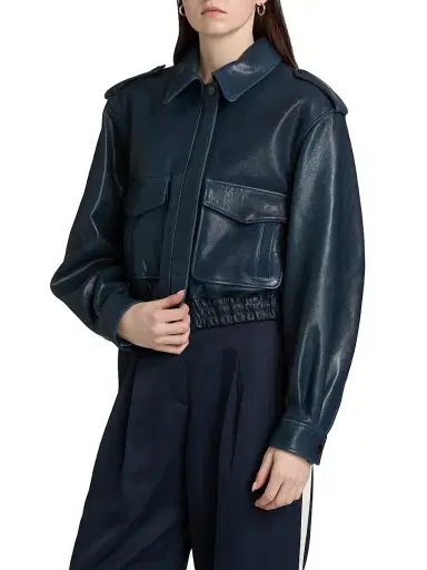 Simkhai Women's Roland Leather Crop Jacket | Thumbnail 4 Simkhai Women's Roland Leather Crop Jacket | Thumbnail 4