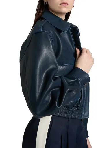 Simkhai Women's Roland Leather Crop Jacket | Thumbnail 6 Simkhai Women's Roland Leather Crop Jacket | Thumbnail 6
