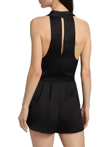 Simkhai Women's Halia Draped Satin Romper | Thumbnail 5 Simkhai Women's Halia Draped Satin Romper | Thumbnail 5