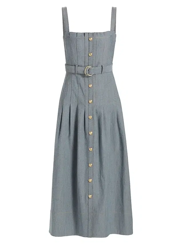 Cinq à Sept Women's Branwen Denim Button-Front Midi-Dress - Light Indigo